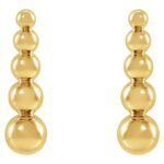 Graduated Ball Stud Drop Earrings 14K Gold