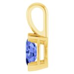 Half Bezel Genuine Oval Tanzanite Solitaire Pendant 14K Gold Half Bezel Genuine Oval Tanzanite Solitaire Pendant 14K Gold