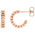 Heart Link Hoop Earrings 14K Rose Gold Heart Link Hoop Earrings 14K Rose Gold