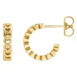 Heart Link Hoop Earrings 14K Yellow Gold Heart Link Hoop Earrings 14K Yellow Gold