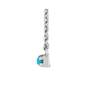 Horizontal Real Turquoise Bar Necklace Sterling Silver