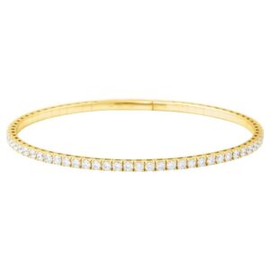 Lab Grown 3Ct Flexible Diamond Tennis Bracelet 14K Yellow Gold