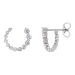 Lab Grown Diamond Front Back Earring 14K White Gold