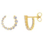 Lab Grown Diamond Front Back Earring 14K Yellow Gold