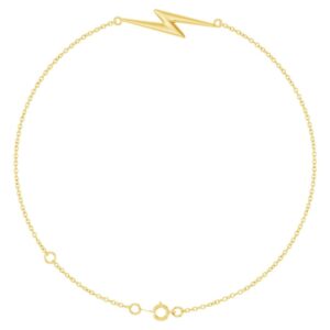 Lightning Bolt Link Bracelet 14K Gold