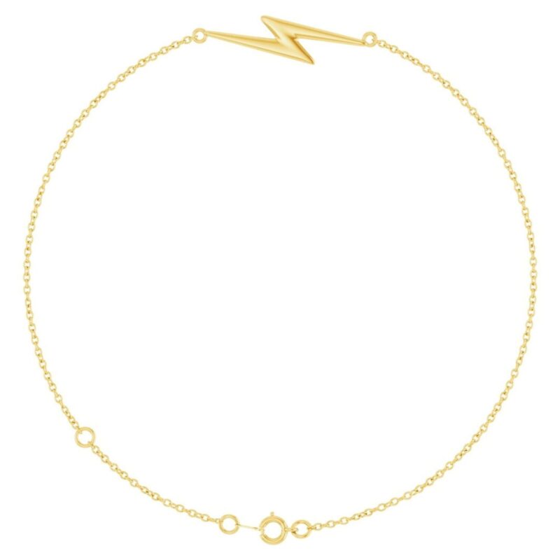 Lightning Bolt Link Bracelet 14K Gold