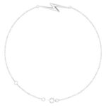 Lightning Bolt Link Bracelet 14K White Gold