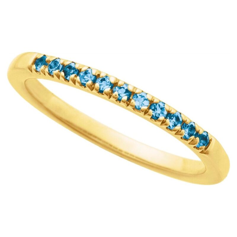 London Blue Topaz December Birthstone Stackable Ring 14K Gold
