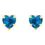 London Blue Topaz Heart Stud Earrings 14K Gold London Blue Topaz Heart Stud Earrings 14K Gold