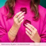 Model Wearing 1 Carat Lab Grown Diamond Half Paperclip Half Tennis Bracelet 14K Gold