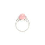 Natural Cabochon Rose Quartz Ring Sterling Silver for women Natural Cabochon Rose Quartz Ring Sterling Silver for women