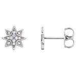 Natural Diamond North Star Stud Earrings 14K White Gold Natural Diamond North Star Stud Earrings 14K White Gold