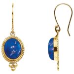 Natural Lapis Lazuli Dangle Earrings 14K Yellow Gold Natural Lapis Lazuli Dangle Earrings 14K Yellow Gold