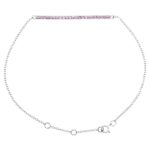 Natural Pink Sapphire Bar Bracelet 14K White Gold