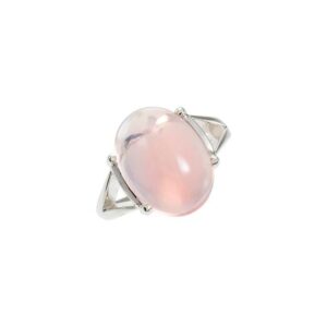 Natural Rose Quartz Ring Sterling Silver