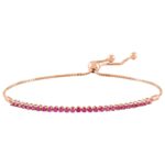 Natural Ruby Adjustable Bolo Bracelet 14K Rose Gold Natural Ruby Adjustable Bolo Bracelet 14K Rose Gold