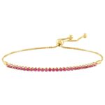 Natural Ruby Adjustable Bolo Bracelet 14K Yellow Gold Natural Ruby Adjustable Bolo Bracelet 14K Yellow Gold