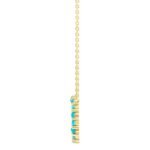 Natural Turquoise Circle Necklace 14K Gold Thin Side