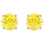 Natural Yellow Sapphire Stud Earrings 14K Gold 5 mm Natural Yellow Sapphire Stud Earrings 14K Gold 5 mm