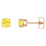 Natural Yellow Sapphire Stud Earrings 14K Rose Gold 5 mm Natural Yellow Sapphire Stud Earrings 14K Rose Gold 5 mm