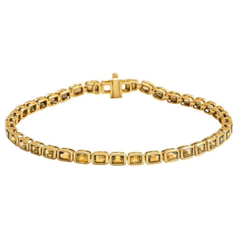 November Birthstone Citrine Tennis Bracelets 14K Gold