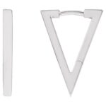 Open Triangle Hoop Earrings 20 mm Sterling Silver