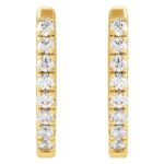 Pave Diamond U Huggie Hoop Earrings 14K Gold Pave Diamond U Huggie Hoop Earrings 14K Gold