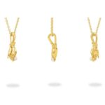 Pearl Buddha Hand Necklace 14K Gold