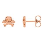 Petite Skull and Crossbones Stud Earrings 14K Rose Gold Petite Skull and Crossbones Stud Earrings 14K Rose Gold