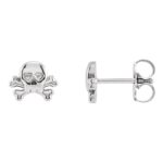 Petite Skull and Crossbones Stud Earrings 14K White Gold Petite Skull and Crossbones Stud Earrings 14K White Gold