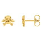 Petite Skull and Crossbones Stud Earrings 14K Yellow Gold Petite Skull and Crossbones Stud Earrings 14K Yellow Gold
