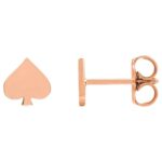 Plain Ace of Spade Stud Earrings 14K Rose Gold Plain Ace of Spade Stud Earrings 14K Rose Gold