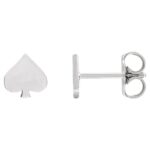 Plain Ace of Spade Stud Earrings 14K White Gold Plain Ace of Spade Stud Earrings 14K White Gold