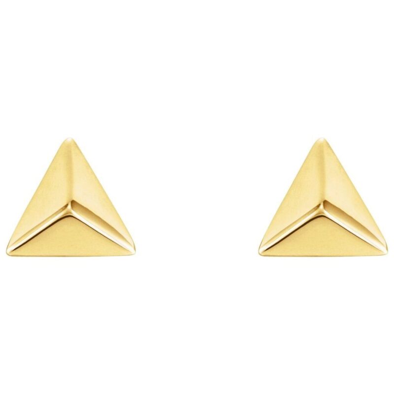 Pyramid Stud Earrings 14k Yellow, Rose and White Gold