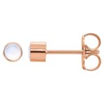Rainbow Moonstone Bezel Set Stud Earrings 14k Rose Gold Rainbow Moonstone Bezel Set Stud Earrings 14k Rose Gold