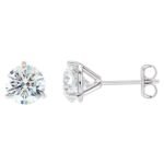 Real 1 5 carat tw Diamond Stud Earrings 14k White Gold