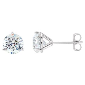 Real 1 5 carat tw Diamond Stud Earrings 14k White Gold