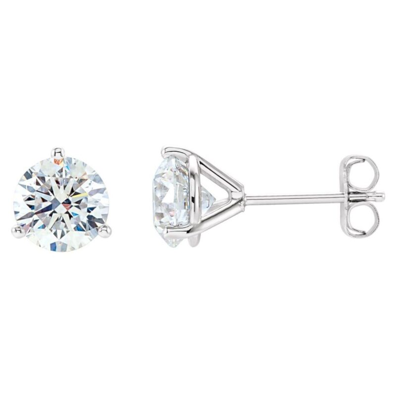 Real 1 5 carat tw Diamond Stud Earrings 14k White Gold