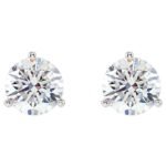 Real 1 5 ct tw Diamond Stud Earrings 14k White Gold