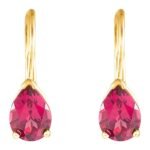Reddish Purple Rhodolite Garnet Lever Back Earrings 14K Gold