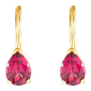 Reddish Purple Rhodolite Garnet Lever Back Earrings 14K Gold
