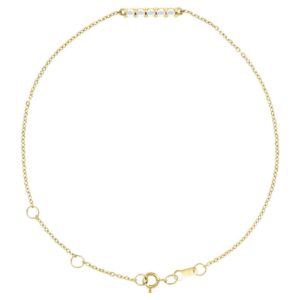 Rose-Cut Diamond Bar Bracelet 1 10 Carat 14K Yellow Gold