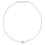 Rose Cut Diamond Bar Bracelet 14K White Gold