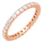 Rose Cut Diamond Eternity Band 2 mm 14K Rose Gold