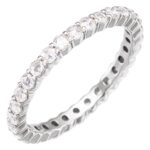 Rose Cut Diamond Eternity Band 2 mm 14K White Gold