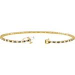 Sapphire and Diamond Tennis Bracelet 14k Yellow Gold Hidden Clasp Sapphire and Diamond Tennis Bracelet 14k Yellow Gold Hidden Clasp