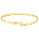 Simple Daily Wear Bangles Gold Bracelet for Women Box Clasp