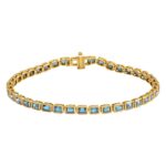 Sky Blue Topaz Tennis Bracelet 14K Yellow Gold Sky Blue Topaz Tennis Bracelet 14K Yellow Gold