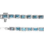 Sky Blue Topaz Tennis Line Bracelet 14K White Gold Sky Blue Topaz Tennis Line Bracelet 14K White Gold