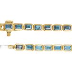 Sky Blue Topaz Tennis Line Bracelet 14K Yellow Gold Sky Blue Topaz Tennis Line Bracelet 14K Yellow Gold